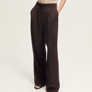 MANGO SELECTION WIDE LEG PLEATED PANTS - US 4